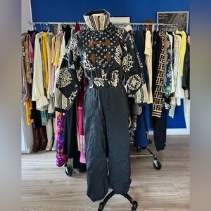 OBEMAYER Vintage Black and Brown Women's Ski Suit